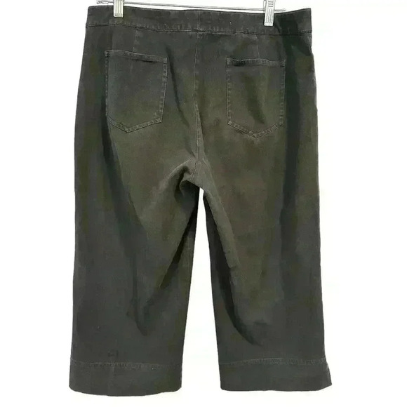 EILEEN FISHER BLACK CROPPED WIDE LEG CASUAL PANT SIZE M - Picture 2 of 10